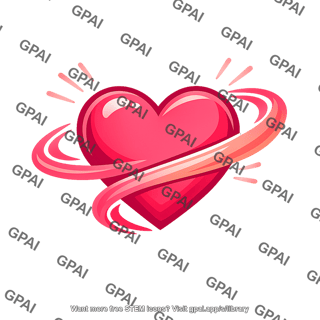 Heart with swirling ribbon