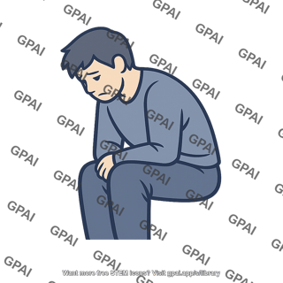 Sad person hunched