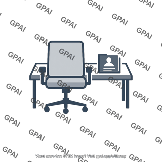 Job interview chair and desk icon