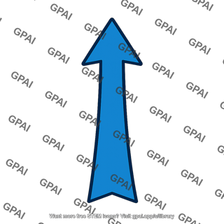 Blue upward arrow