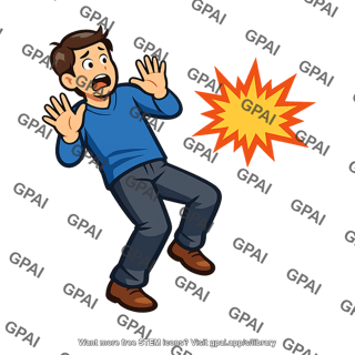 Man recoiling from explosion