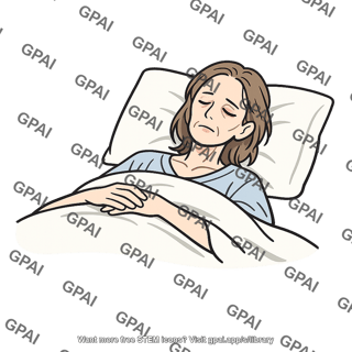 Sick woman in bed