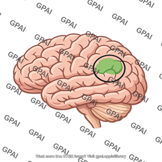 Brain region highlighted green
