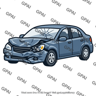 Damaged passenger car