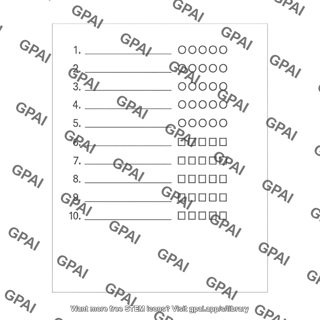 Multiple choice test sheet