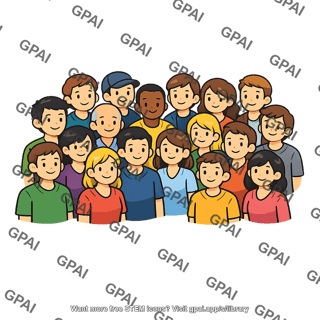 Crowd scene cartoon