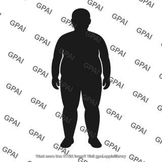 Overweight person silhouette