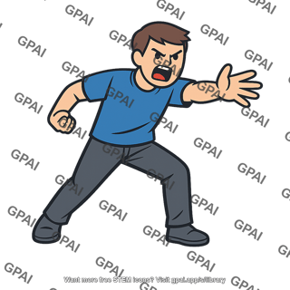Person lashing out