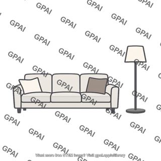 Sofa and floor lamp