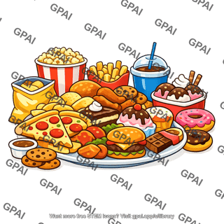 Junk food assortment