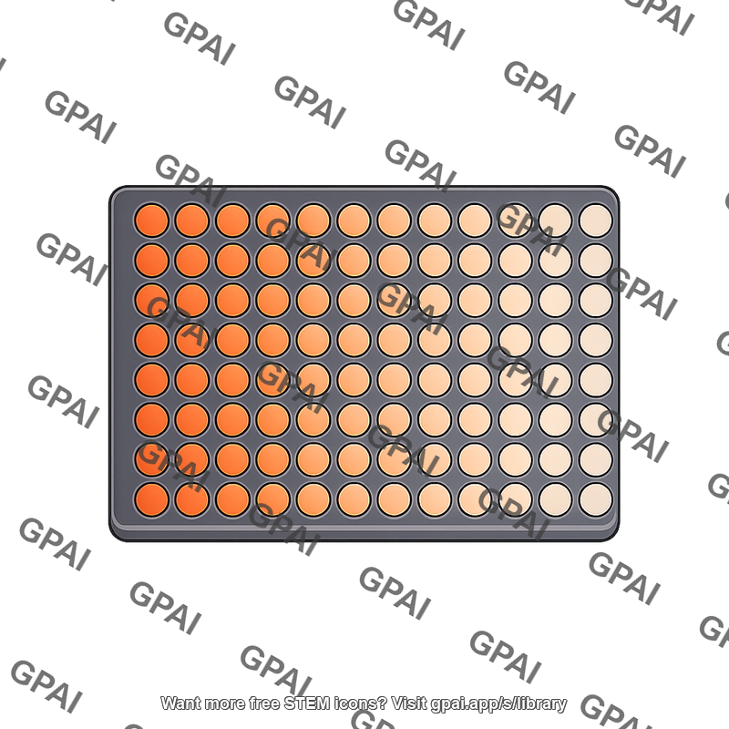 Well plate 96 wells top view orange gradient editable